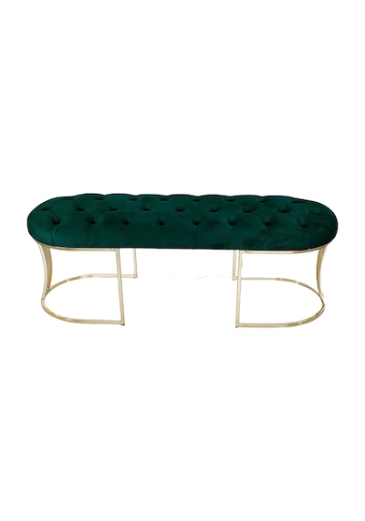VİEGO GOLD YEŞİL-Kapitoneli Model Puf&Bench&Koltuk-Oturak-Uzun Makyaj Puff-Yatak Odası Ucu&Önü