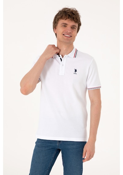U.S. Polo Assn. Erkek Regular Fit Beyaz Polo Yaka Basic Tişört 50306011-VR013
