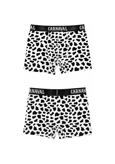 Carnaval Socks İnek Benek Desenli Erkek Boxer Pamuklu Likralı Parlak Lastikli Kutulu Siyah Beyaz Çoklu