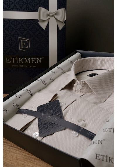 Sütlü Kahve Slimfit Erkek Gömlek Kahverengi