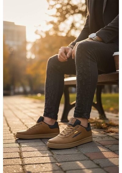 Sneakers Bağcıklı Erkek Ayakkabı Legan-021 Taba