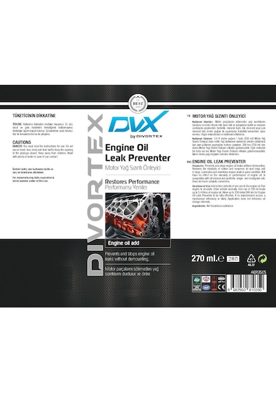 Dvx Motor Yağı Sızıntı Önleyici Tıkayıcı 270 ML