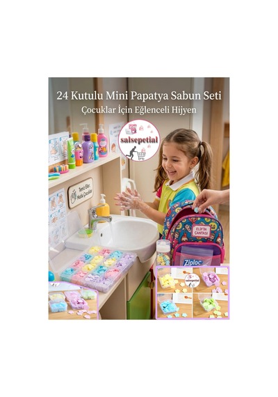 24 Lü Kutulu 2400 Adet Çiçek Kokulu Mini El Sabunu Eriyen Mini Kağıt El Sabunu Dezenfektan Öğrenci Diğer