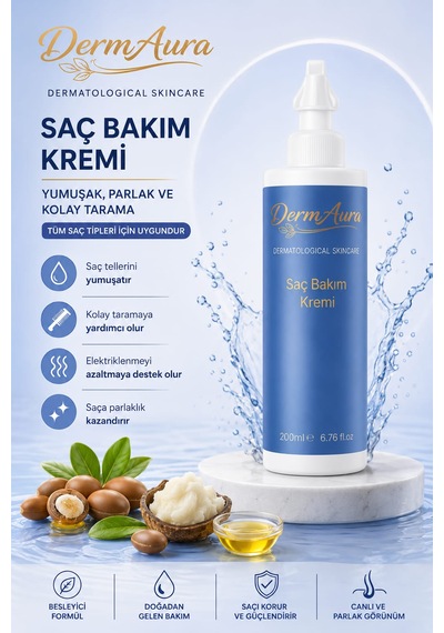 Dermaura Onarıcı Saç Bakım Kremi Yumuşatıcı & Kolay Tarama Etkili 200 Ml
