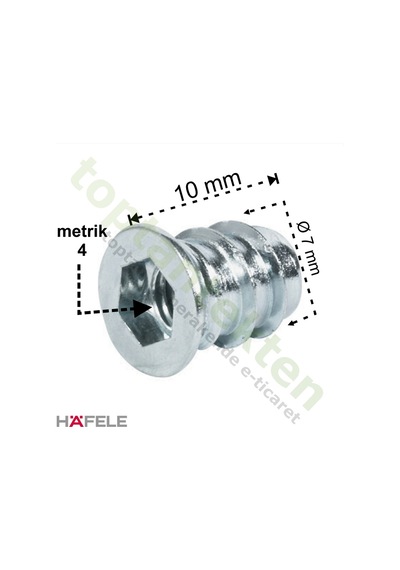 Hafele Dübel Çelik Ham Düz M4X10Mm