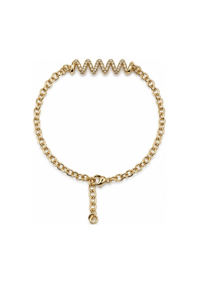 Balenbi Jewelry Kadın Taşlı Dalga Figürlü Gold Kararmaz Çelik Zincir Bileklik 1094 Altın