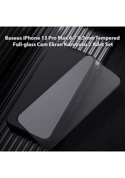 Baseus iPhone Uyumlu 13 Pro Max 6.7 0.3mm Tempered Full-glass Cam Ekran Koruyucu 2 Adet Set- 5775