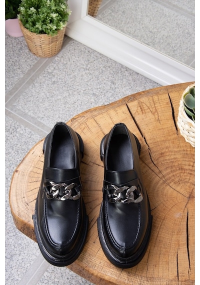 Fox Shoes Siyah Kalın Tabanlı Kadın Günlük Ayakkabı K294760009