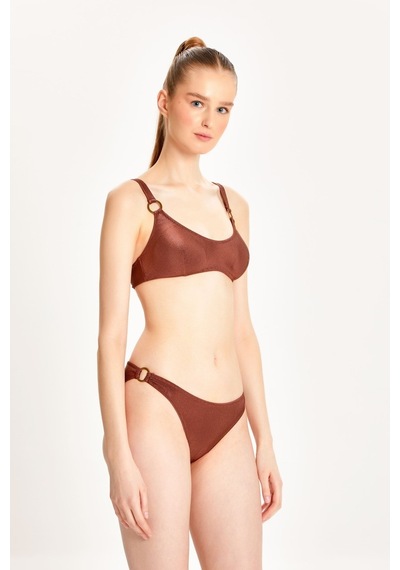 Too Salty Swimwear Kadın Halka Aksesuarlı Bralet Bikini Takımı 24s123st Kahverengi