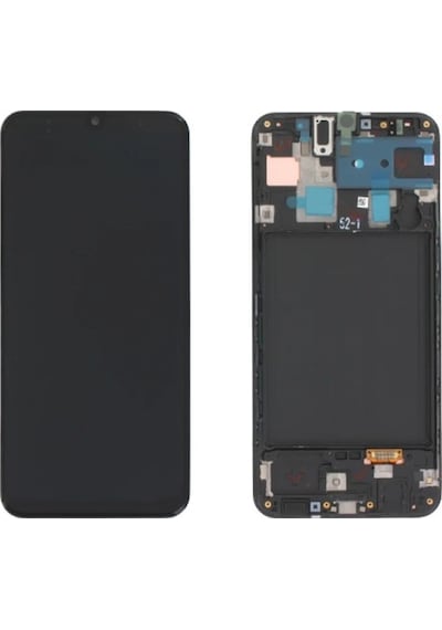 Samsung Uyumlu A30 Lcd Ekran Dokunmatik Çıtalı (525847754)-Siyah