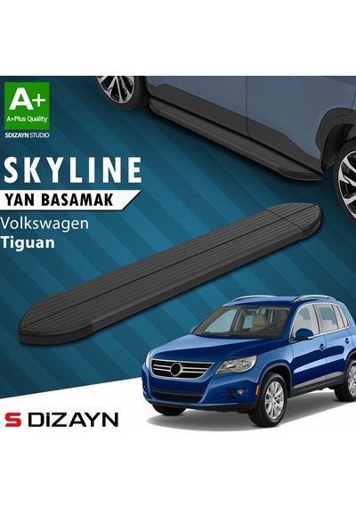 S-dizayn Vw Tiguan Skyline Siyah Yan Basamak 173 Cm 2007-2015 A+ Kalite