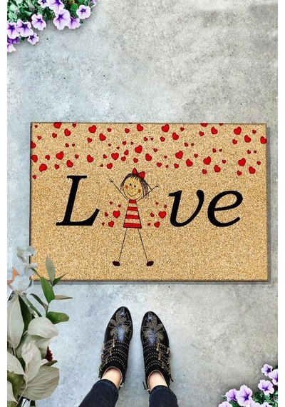 Pvc Red Hearts Kaymaz Taban Iç Ve Dış Kapı Önü Paspasları