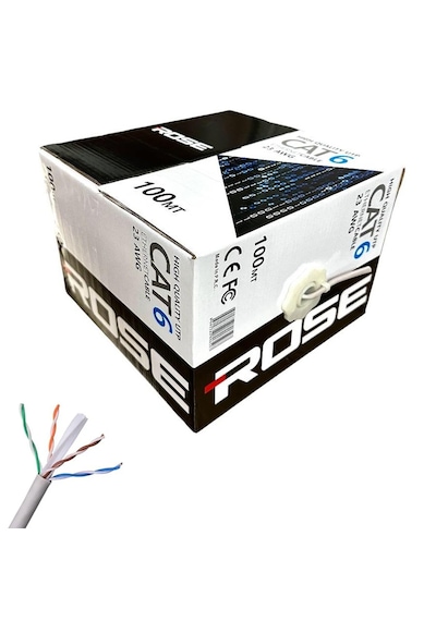 Cat6 Kablo 100mt Utp 23 Awg Rose C-6/100m