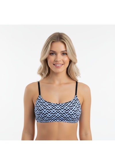Bonbon Kadın Micro Polyester Balensiz Desteksiz Scoop Bralet Sütyen Bb2113 Mavi Geometrik