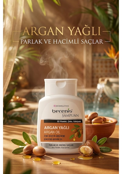 Berenis Argan Yağlı Şampuan Daha Güçlü Saçlar İçin 290 Ml 2'li Set Tüm Saç Tipleri