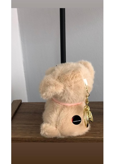 Sevimli Dil Çıkaran Köpek Peluş Oyuncak Anahtarlık Hediyelik Uyku Arkadaşı 15 Cm Kahverengi