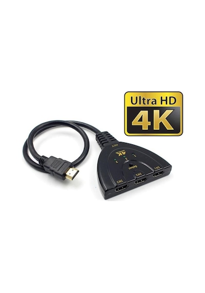 Epazaravm 3 In1 Pigtail 50Cm Kablolu 4K 2160P Hdmi Switch 4K303B