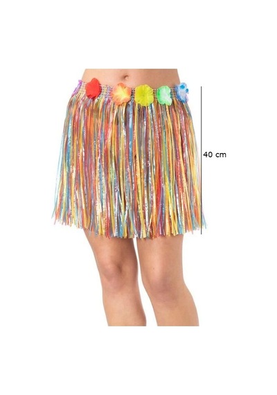 Yetişkin Ve Çocuk Uyumlu Rengarenk Püsküllü Hawaii Luau Hula Etek