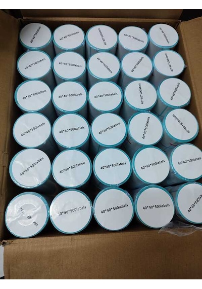 Barkod Etiket Sticker 40x40 Mm Lamine Termal Etiket 1 Rulo 500 Tam Adet 1