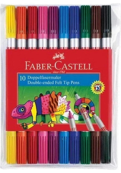 Faber-Castell Çift Uçlu Keçeli Kalem 10 Renk