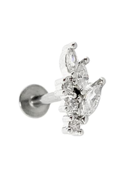 Cerrahi Çelik Taşlı Piercing Gümüş