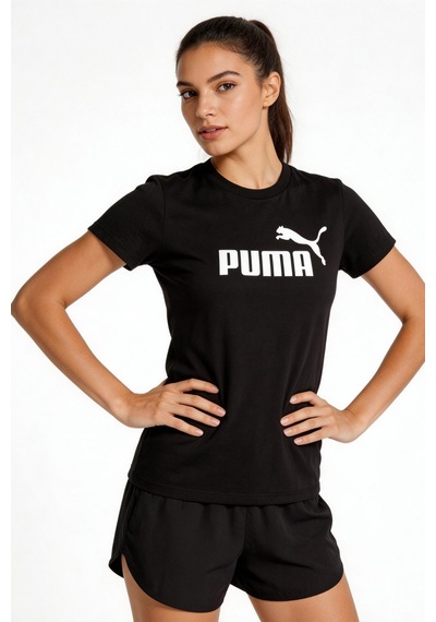 Puma Essentials No.1 Logo Kadın Spor Tişört Siyah