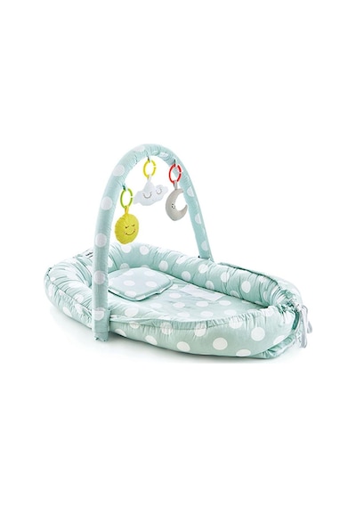 Babyjem Oyuncaklı Anne Baba Yanı Yatağı - Yeşil 40x65 Cm