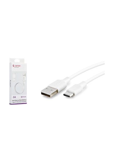 Genax Gnx034 Type-c M To Usb M Kablo 3.4a 1m Beyaz