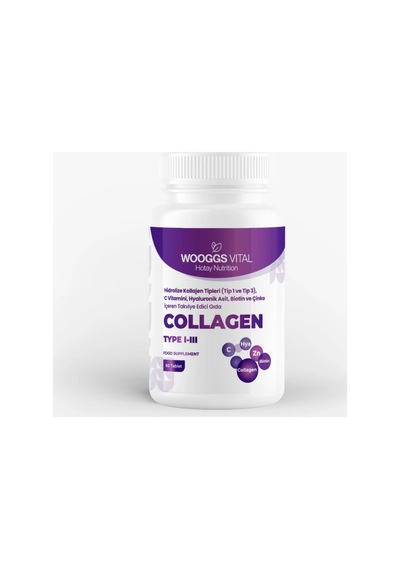 Wooggs Vital Hidrolize Kollajen Tipleri Tip 1 Ve Tip 3 , C Vitamini, Hyaluronik Asit, Biotin Ve Çin