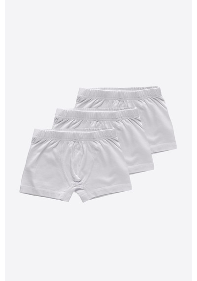 Malabadi Erkek Çocuk Beyaz 3 Lü Paket Pamuk Elastan Boxer 209