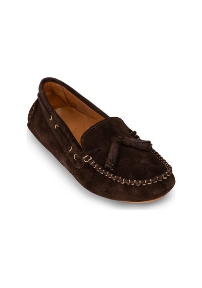 Deery Kadın Hakiki Süet Kahverengi Püsküllü Loafer - Dl506zkhvc01