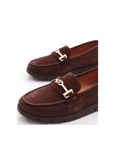 Dgn 5604-6 Kadın Loafer Ayakkabı Kahve Süet