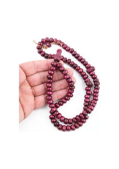 Şimşir Ağacı Boyalı Vişne Çürüğü 99luk Tekerlek Kesim 10x6mm Namaz Tesbihi Vişne