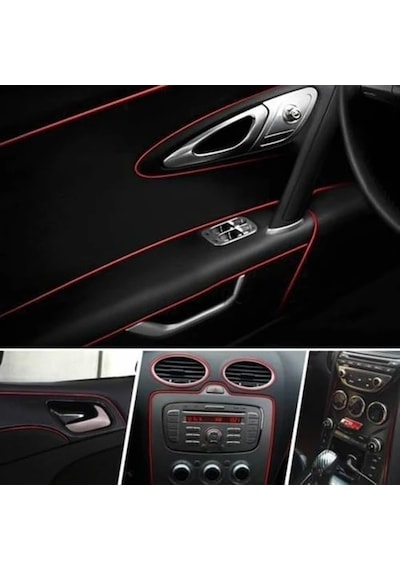 Mercedes C180k Araç Içi Nikelaj Kırmızı 2 Metre Torpido Ip Trim Fitili