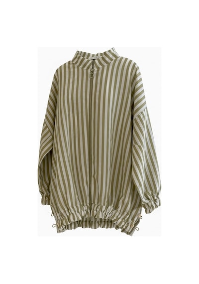 Ollacollection Çizgili Bomber Ceket Yeşil