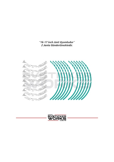 Yamaha Mt-25 Jant Sticker Dış Ve İç Set Sticker Jant Şeridi Turkuaz