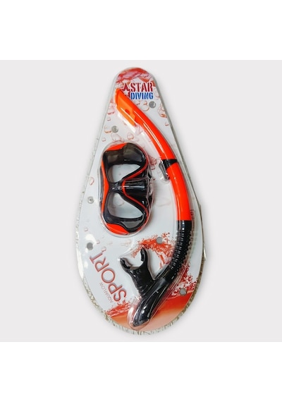 Star Diving Dalış Maskesi Ve Snorkel Yetişkin - 51715-kırmızı Çok Renkli