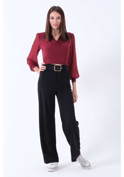 Feminist Siyah Bol Paça Pantolon 3974959
