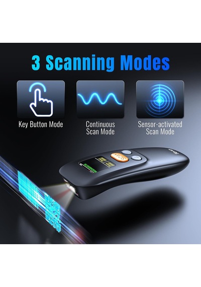 1600 Kablosuz 1d 2d Qr Barkod Okuyucu Ergonomik El Tipi 3in1 Bluetooth, 2.4g Kablosuz, Usb Süper Kod Çözme Cmos