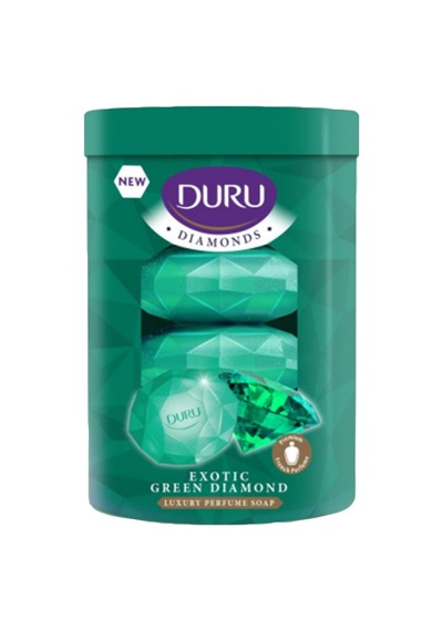 Duru Diamond Sabun 4x90 G Green - Elmas Görünümlü Lüks Parfüm Kokulu Özel Sabun 3'li Ekonomik P Tarı Diğer