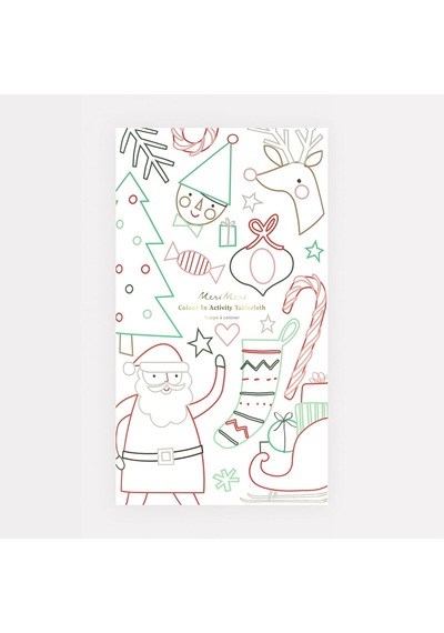 - Christmas Colour In Activity Tablecloth - Yeni Yıl Aktivite Masa Örtüsü