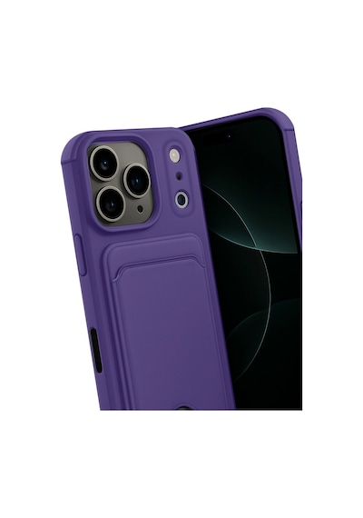 Apple iPhone  Uyumlu  17 Pro Kelvin Kartvizitli Silikon - Derin Mor