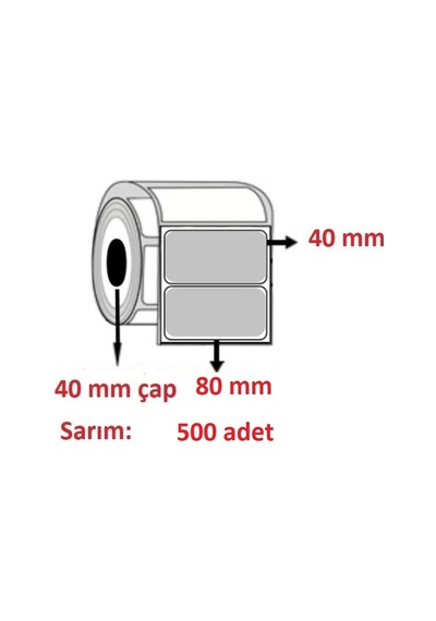 Özsaraç Etiket Silver Mat Etiket 40 x 80 MM 500'lü 5 Rulo