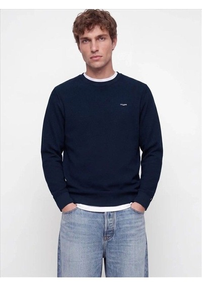 Jack & Jones Jprblualves Structure Crewneck Erkek Sweatshirt-34085 Lacivert