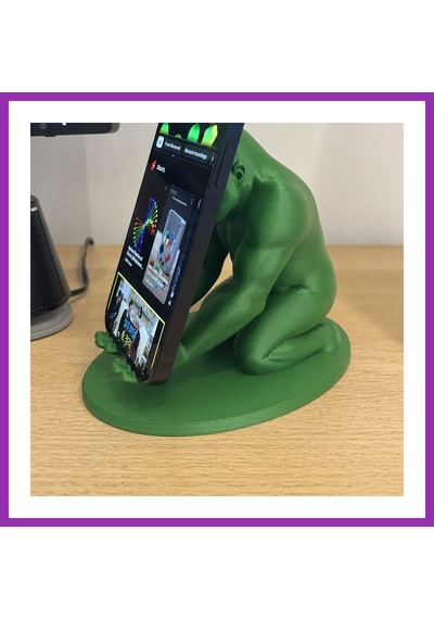 Bezos 3d Baskı Goril Telefon Tutucu - Kaslı Goril Masaüstü Telefon Standı-yeşil Bty Standart