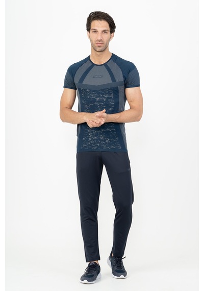 Maraton Active Slimfit Erkek Bisiklet Yaka Kısa Kol Koşu Navymelanj T-shirt 821078 Navy