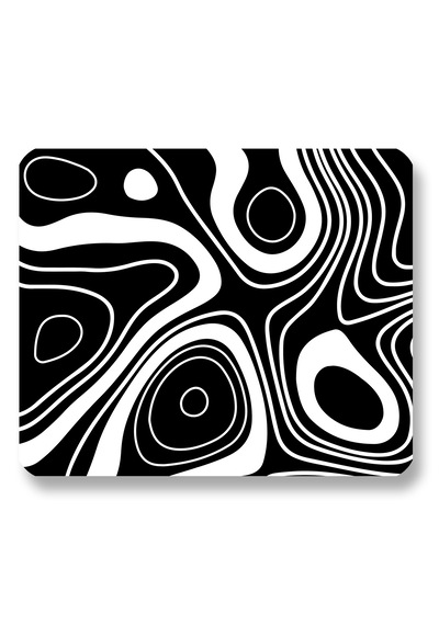 Black And White Topography Map 22x18cm İlyuka Mini Boy Mousepad