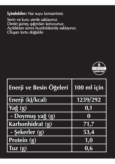 Fersan %100 Nar Ekşisi 330 Gr Cam