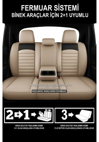 Nissan Pick Up D22 2.4 I 4wd King Cab 120 Hp 2003 Uyumlu Tam Set Tay Tüyü Oto Kılıf Bej