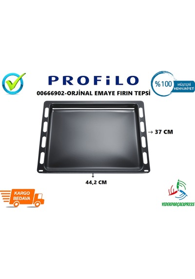 Profilo Uyumlu Ankastre Firin Tepsi Emaye Siğ Siyah 44,2 X 37 Cm - 414802278